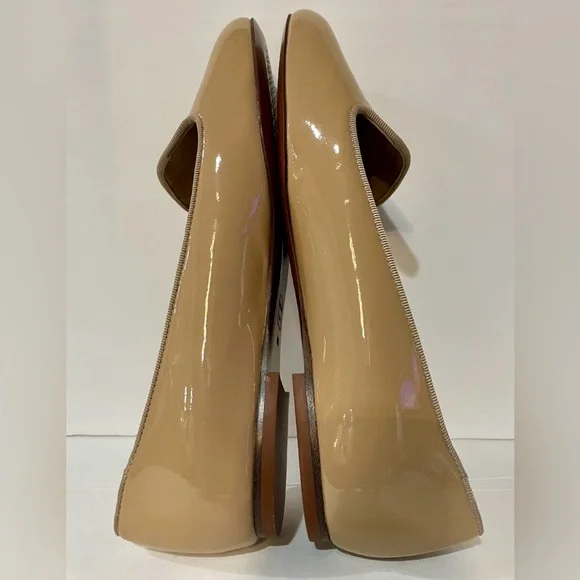 Tory Burch Women's Beige Patent Loafers - Picture 8 of 10